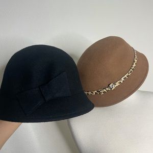 Merona 100% Two Pack Wool Bucket Hats NWT Women’s Accessories Brown And Black